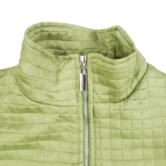 Robert Kitchen Quilted Vest M Womens Lime Green Zip Made in Canada - Picture 7 of 7